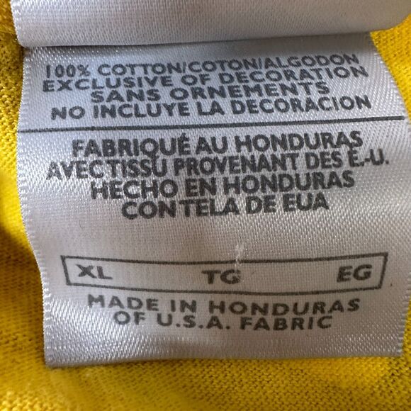 Vintage Nike Swoosh T-Shirt Men XL Yellow 100% Cotton Crew Neck 90s Pullover - Picture 5 of 9